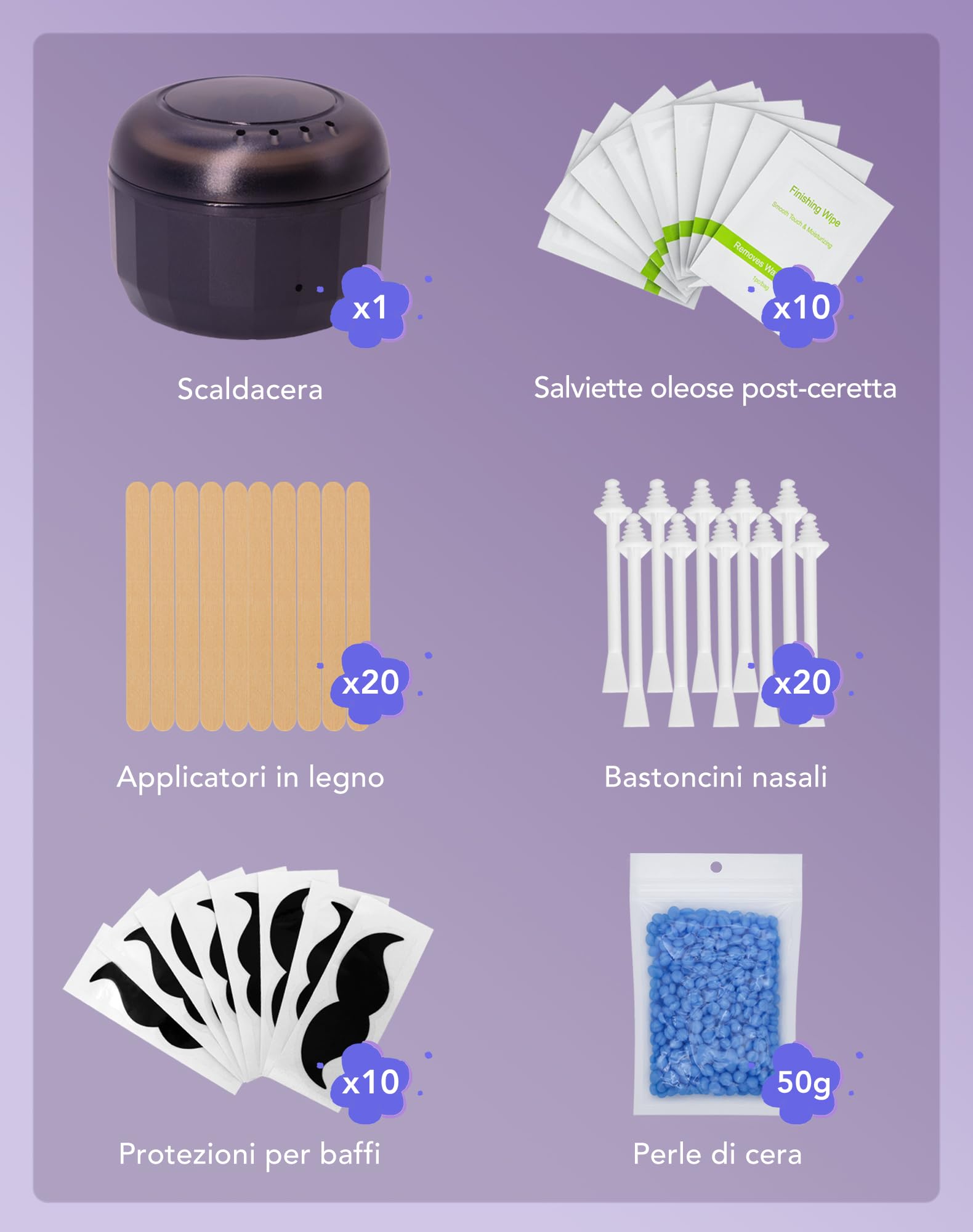 mini Cera per peli del naso, Nose Wax Kit per Uomini e Donne, Epilatore portatile per peli del naso Set per ceretta con mini macchina per ceretta, Riscaldamento rapido USB