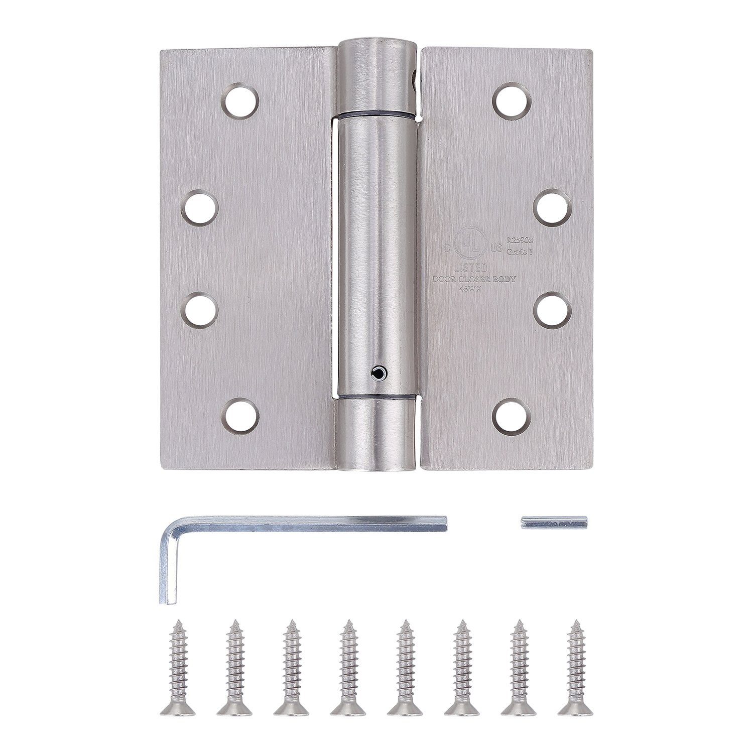 Stylever 3 Pack - 4"x4" Self Closing Door Hinges, Spring Loaded Hinges for Interior & Exterior Doors, Automatic Door Closer Hinge, Soft Close Door Hinges, Squared Corners Auto Close Spring Hinge