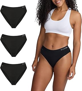 STEP ONE Bikini Brief Womens Underwear Multipack, 3 Pairs, Underwear for Sensitive Skin, Moisture-Wicking Womens Bikini Briefs. Fabric Made from Organic Bamboo