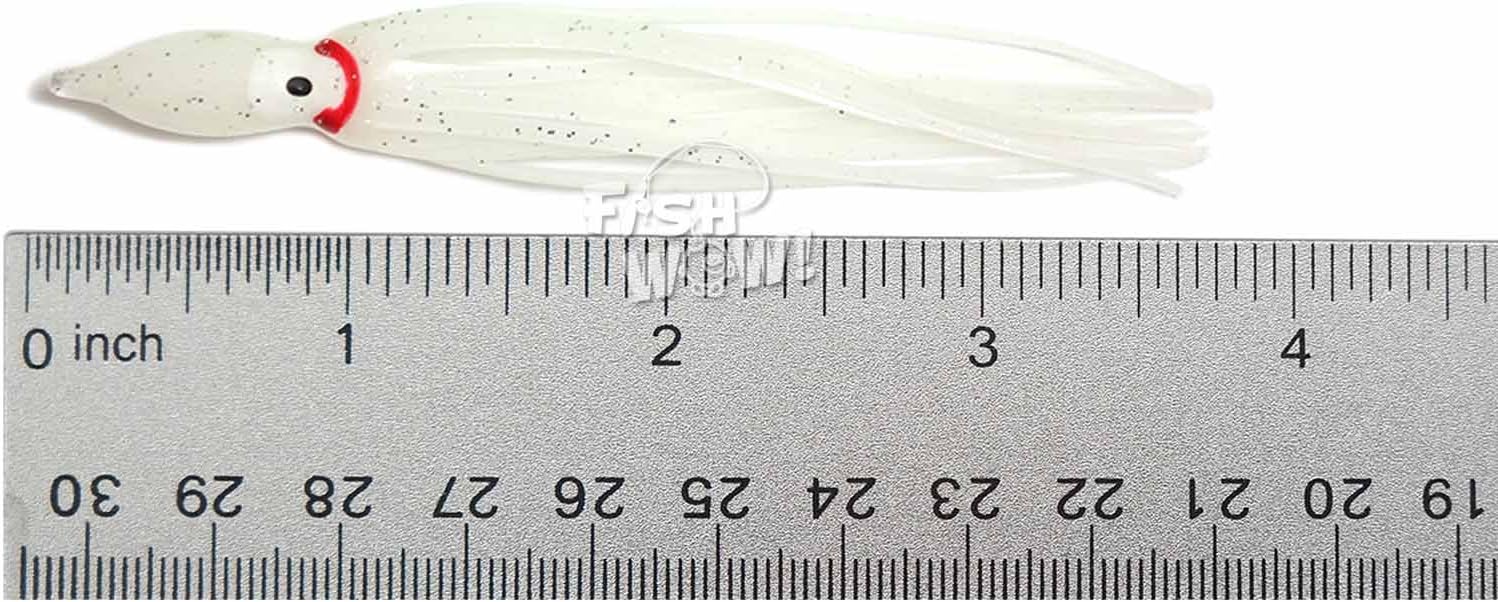 100pcs Fish WOW!® 3.5 inch Squid Skirts 9cm Octopus Hoochies Fishing Soft Lures -10 Colors- Pink, White, Red, Blue, Glow,Green, Red, Rainbow, Chartreuse