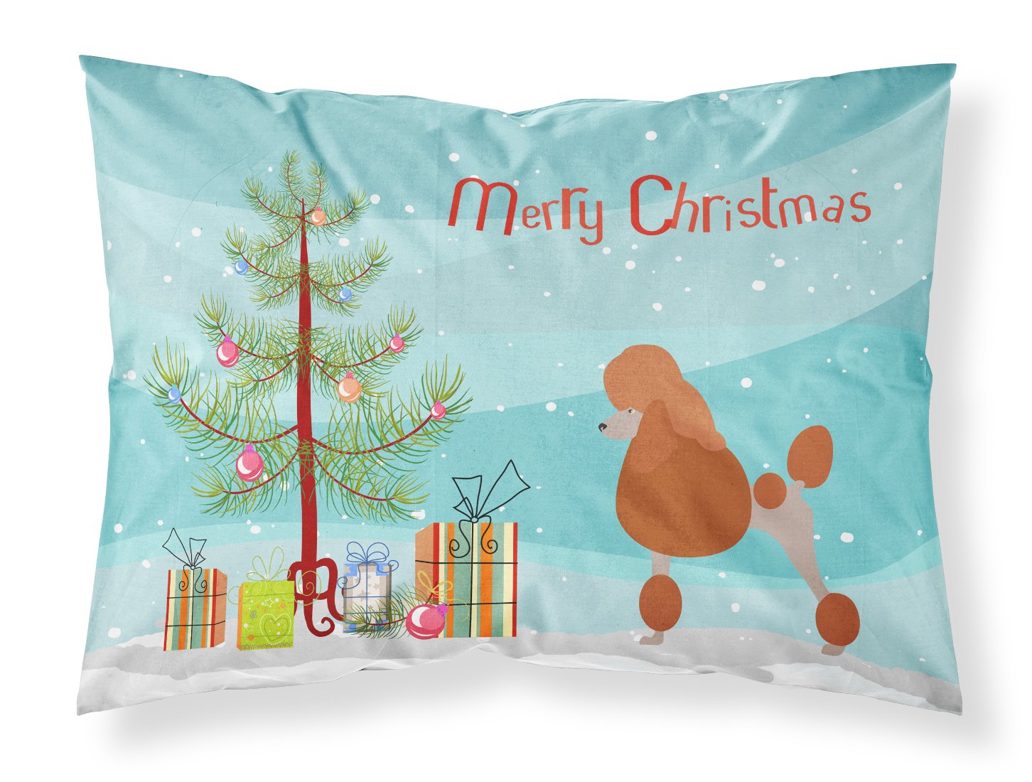 Taie d'oreiller Caniche de Noël housse de coussin standard multicolore pour décoration de fête