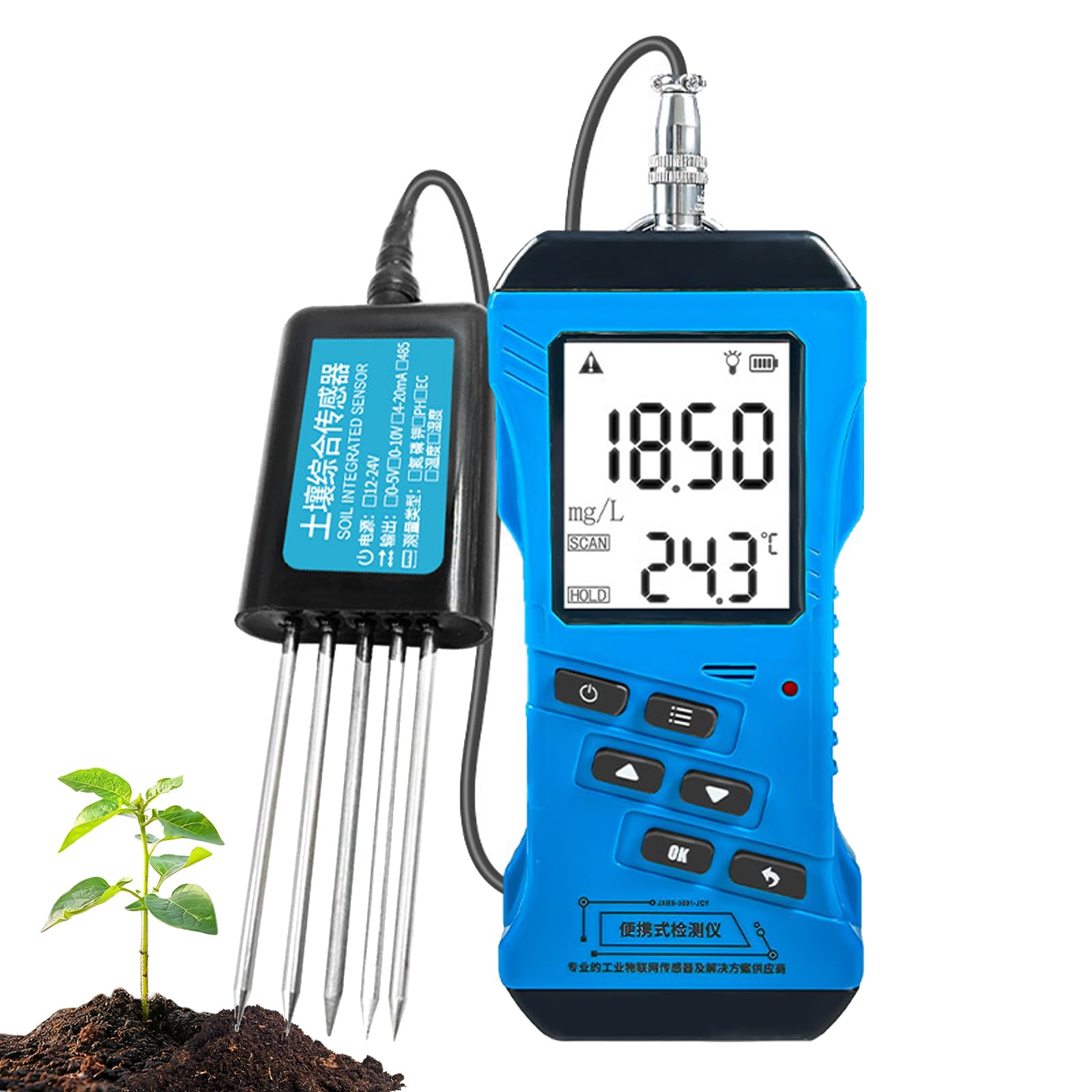 Tester gleby, wilgotność 7 w 1, NPK, pH, miernik EC z wyświetlaczem LCD do rolnictwa, sadzenia i ogrodnictwa