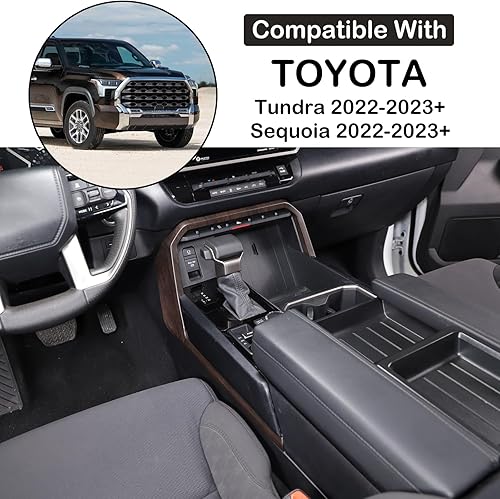 Miniatura 2 de Aunginsy Caja de cambios de la consola central de automóvil, cubierta de marco de panel de cambios, compatible con Toyota TundraSequoia 2022-2025,