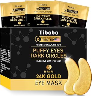 Under Eye Patches (36 Pairs) - 24K Gold Eye Masks Enriched with Abundant Collagen for Dark Circles, Puffy Eyes, Wrinkles - Gifts for Women Skin Care - Vegan & USA Tested