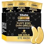 Tibobo Under Eye Patches (36 Pairs) - Christmas Stocking Stuffers Gifts for Women, 24K Gold Eye Masks Enriched with Abundant Collagen for Dark Circles, Puffy Eyes, Wrinkles - Vegan & USA Tested