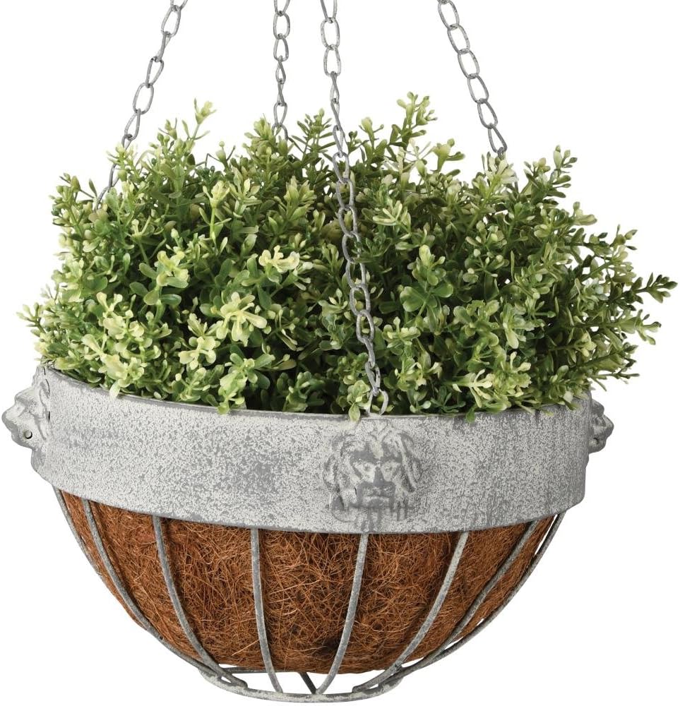 Esschert Design AM110 Hanging Basket, Grey