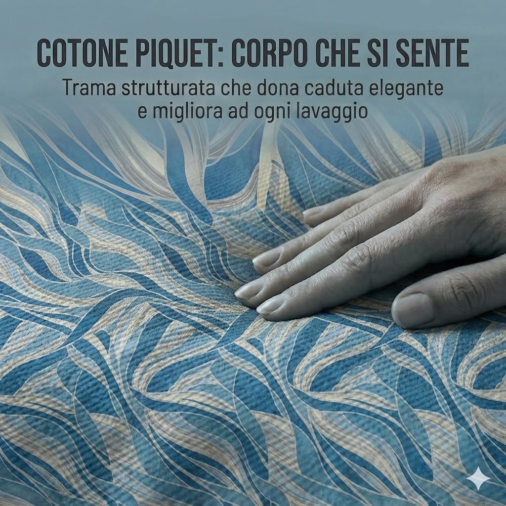 fashion home Pagano Copriletto Matrimoniale in Cotone Piquet Leggero, Copritutto Multiuso Floreale, Copridivano Estivo Primaverile Traspirante, Ottanio
