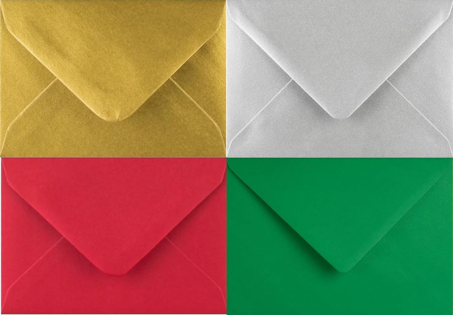 Coloured Envelopes Perfect for Christmas Cards Greeting Cards, Wedding Invitations, Gift vouchers and More, Pack of 52 (Gold
