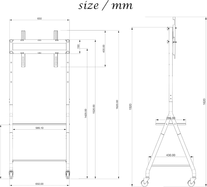Carro para TV Móvil con Estante para Pantallas de 32-80 pulgadas miniatura 7