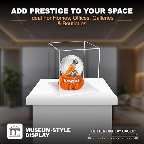 Vista 171 de Better Display Cases Versátil vitrina de acrílico transparente - Caja rectangular grande con base blanca 18" x 12" x 3" (BK09)