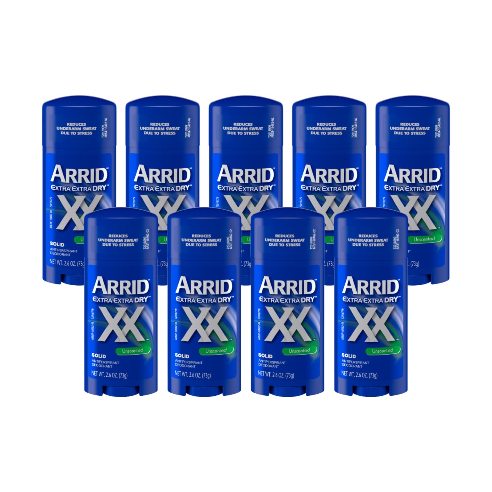 XX Extra Extra Dry Solid Antiperspirant Deodorant, Unscented, 2.6 oz. (Pack of 9)