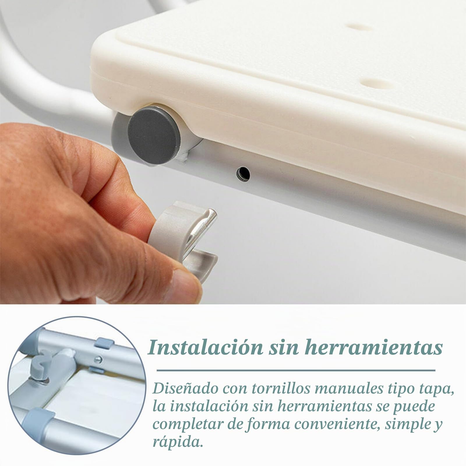 Asiento de bañera para Personas Mayores Asiento de Ducha Banco de Ducha para bañera, Tablas de bañera Extensibles 72-82cm Capacidad de Carga 136 kg Asiento de bañera, Aluminio, Blanco