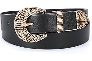 Western Leather Belt for Women: Vintage Buckle Belt for Jeans