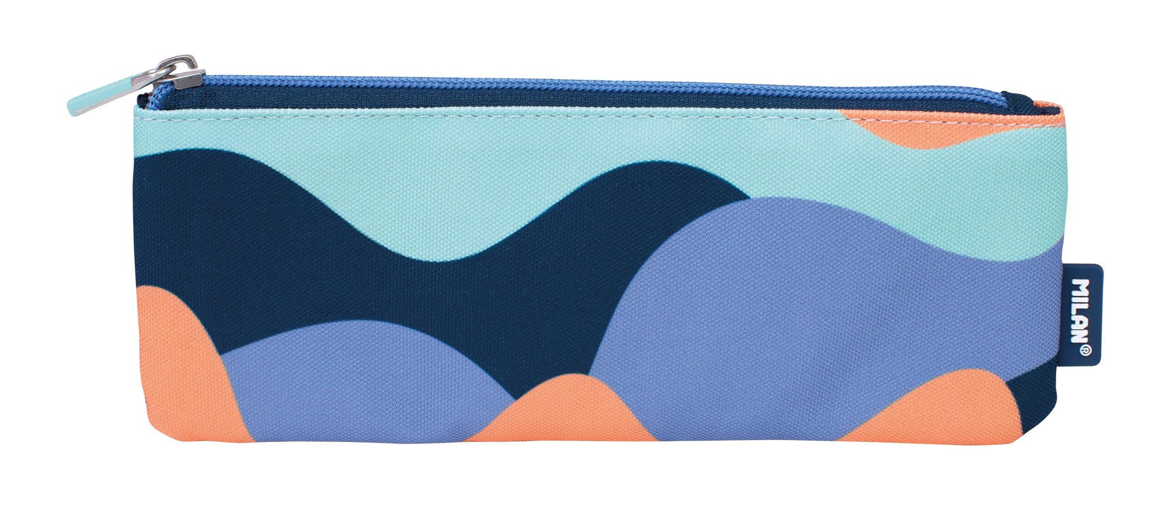 MILAN® The Fun Series Small Flat Pencil Case, Blue, Multicoloured