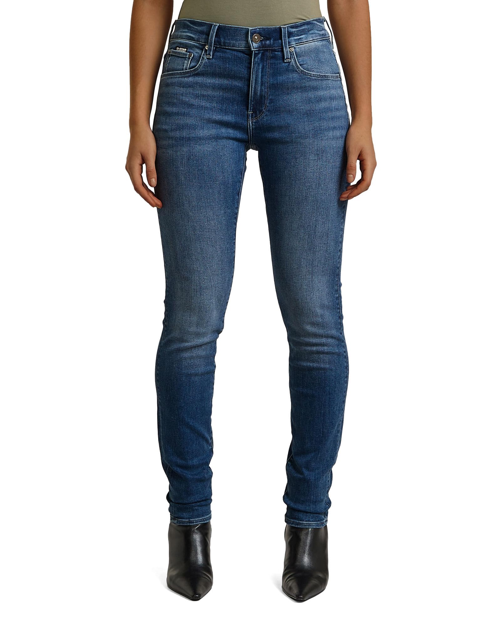 G-STAR Women's 3301 Skinny Jeans, Blue (medium aged D05175-8968-071), 33W / 34L