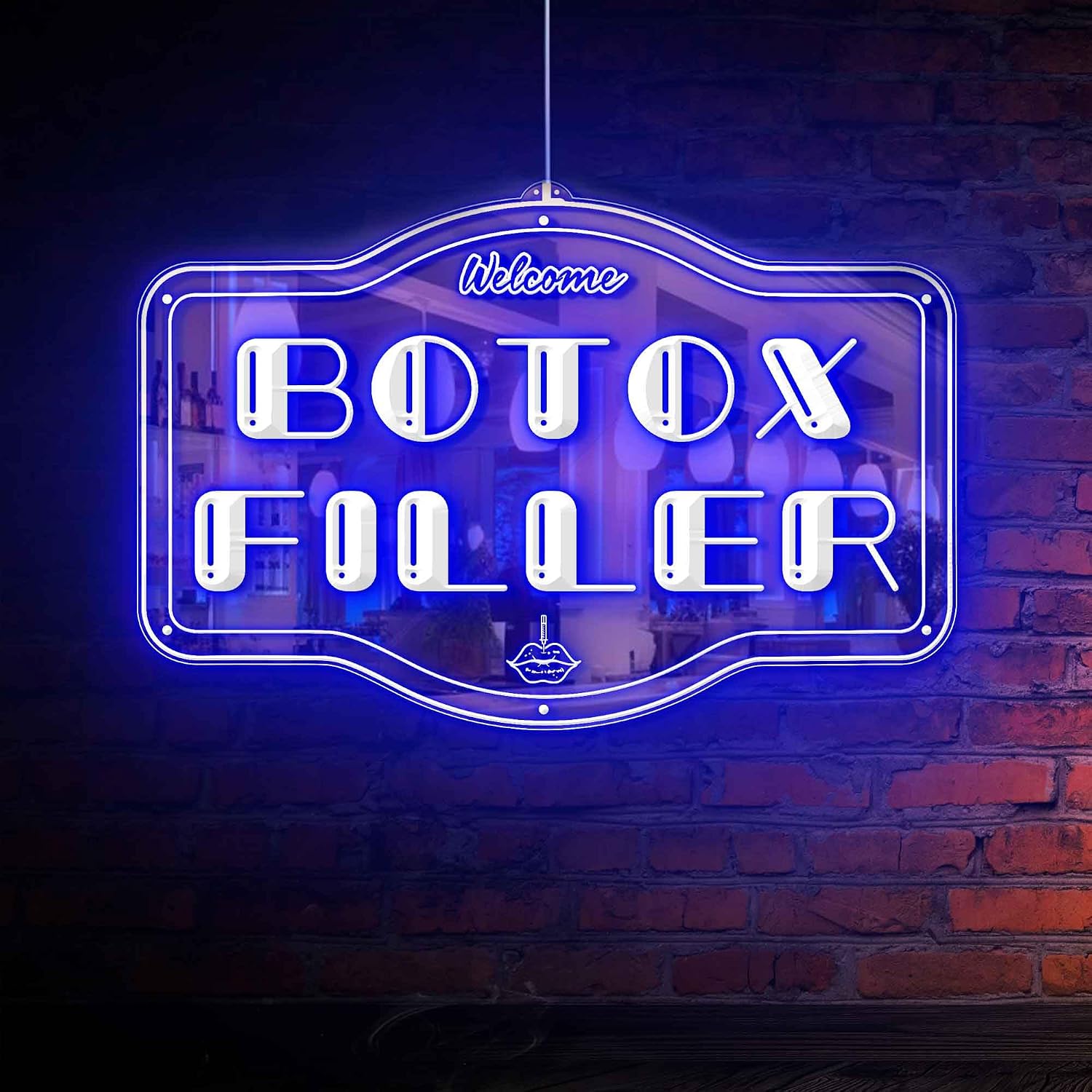 ADVPRO Botox Filler Lips RGB Glam Plus LED Sign - Elegant Mirror Backing - Smart 3D Shop Decoration - Multicolor Signage st06s43-fnd-j0011-d