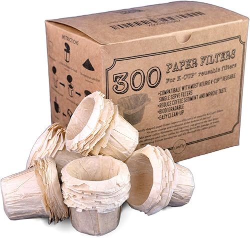 canFly Filtros de papel desechables K-CUP sin blanquear para filtros de café Keurig de una sola taza compatibles con Ekobrew EZ-Cup y otros filtros
