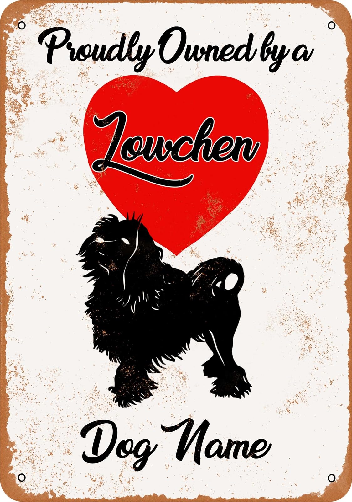 Miaomansenstore Metal Sign - Custom Dog Name - Lowchen - Vintage Look Home Decor