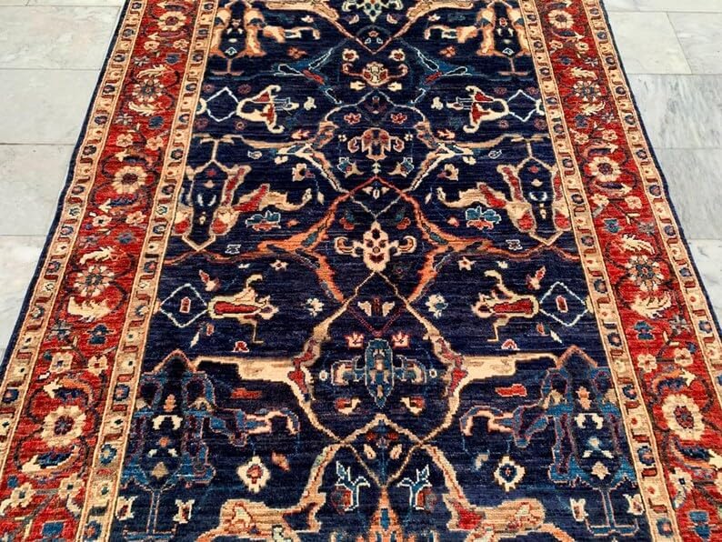 5 x 8 ft Afghan Handwoven Bokhara Wool Area Rug - (243 x 155 cm) Medallion Pattern for Elegant Home Décor