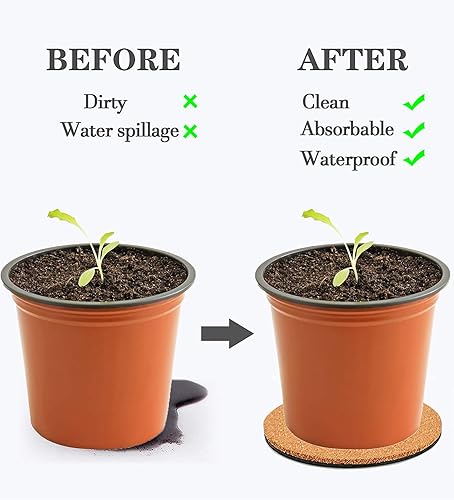 Miniatura 4 de 3 posavasos de corcho para plantas, tapetes de corcho de 10 pulgadas, posavasos de corcho para plantas, posavasos para plantas de interior de casa,