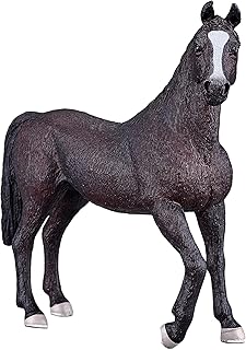 Arabian Stallion, Black Realistic Horse Toy Replica Hand Painted Figurine