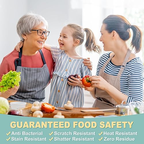 Miniatura 4 de VASUHOME Tabla de cortar de vidrio templado para cocina (12 x 16 pulgadas), tabla de cortar de vidrio transparente de larga duración para encimera,