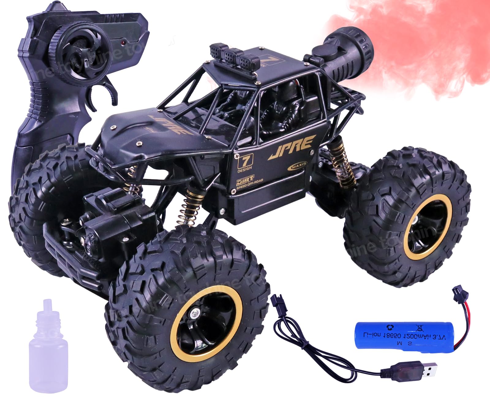 Toyshine 1:16 Scale 2.4Ghz Rechargeable Remote Control 4WD Alloy Off Road All Terrain Rock Crawler Fast Racing Toy Car inbuilt with Booster Spray Function and Long Battery Life for Kids Adults -Black (B0DDCS52L4) Amazon Price History, Amazon Price Tracker
