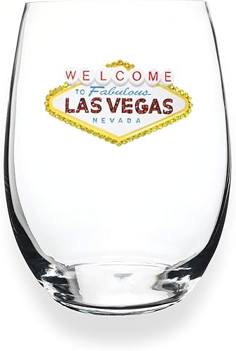 Miniatura 7 de THE QUEENS' JEWELS Florida - Copa de vino sin tallo, 21 onzas, regalo único para mujeres, cumpleaños, lindo, divertido, sin pintar, decorado,
