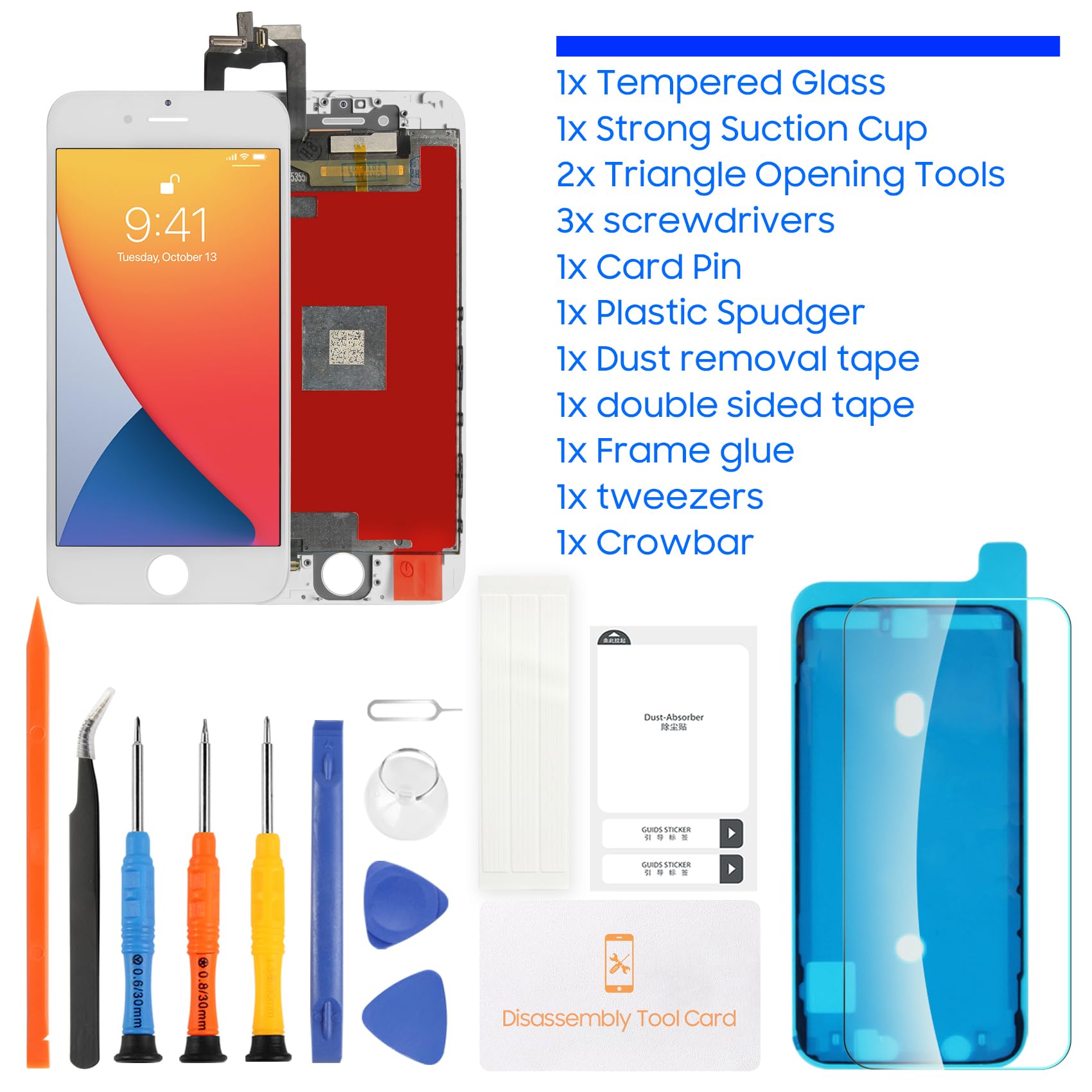 LADYSON Pantalla para iPhone 6S Pantalla 4.7" para iPhone 6S A1633 A1688 A1691 A1700 Pantalla LCD Display Touch Screen Digitizer Assembly Piezas de repuesto (Blanco)
