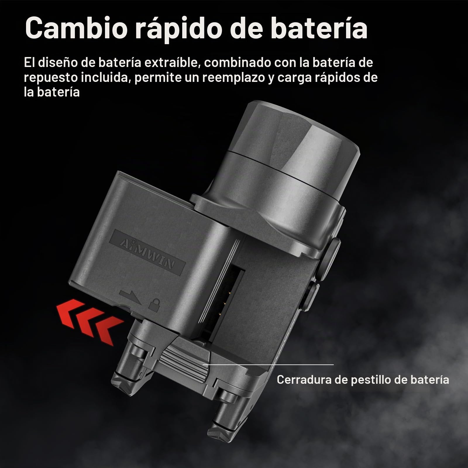 AIMWIN WL12 Linterna Táctica 650 Lúmenes 410m Alcance Largo 42000 Candela Recargable Magnética Compacta para Pistolas con Rail Glock/Picatinny 1913