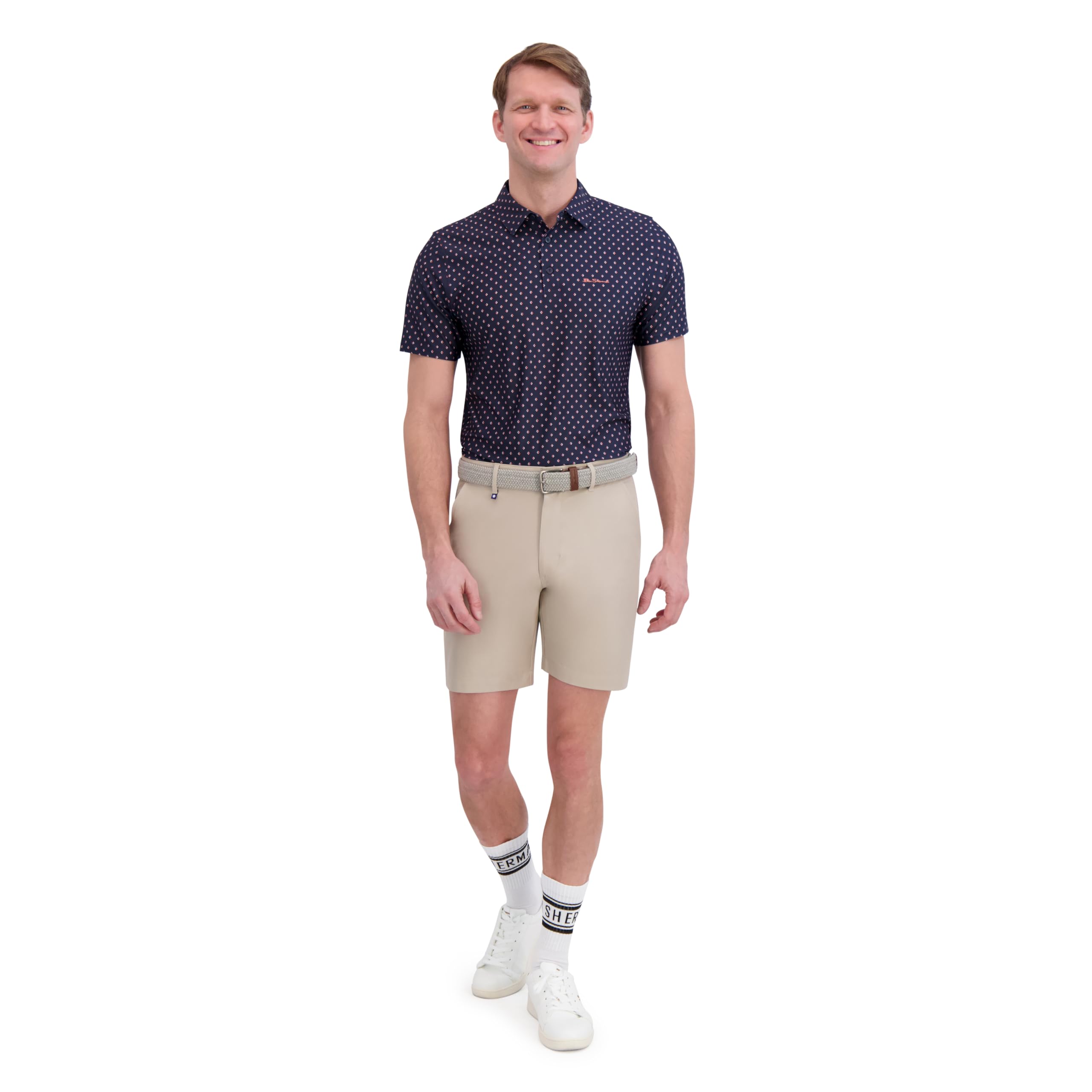 Ben Sherman Performance Golf Shirts– Stretch, Extra Soft Fabric, Moisture-Wicking, Odor Resistant Camicie Uomo