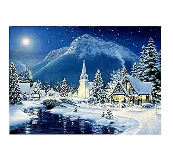 Amazon | SHUUL ダイヤモンドアート 雪の中の小屋 DIY クロス