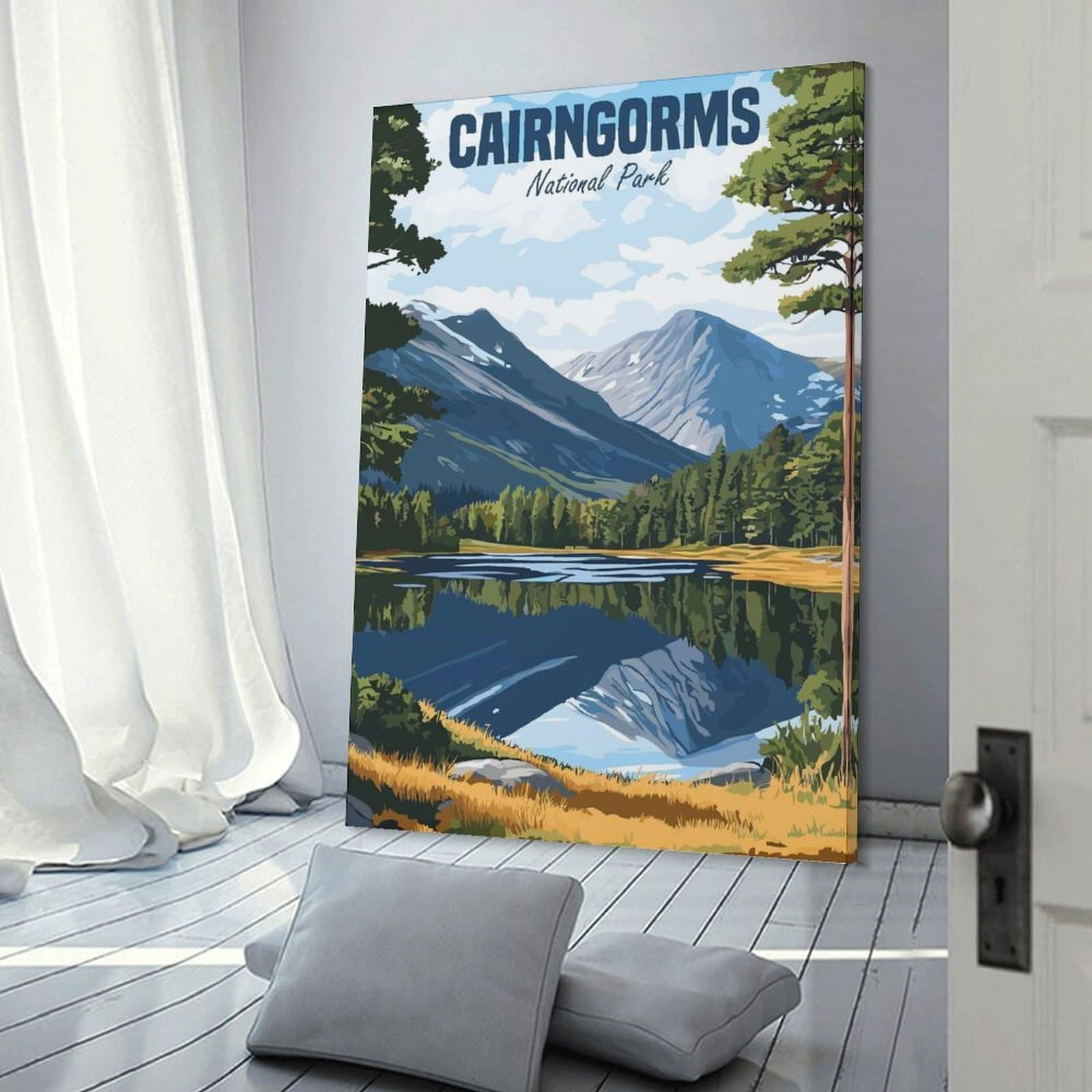 Junmoney Wall Art Print Cairngorms National Park, 16x24inch(40x60cm), for Hallway, Bedroom Or Modern Interiors, Thoughtful Wall Decor for Art Lovers