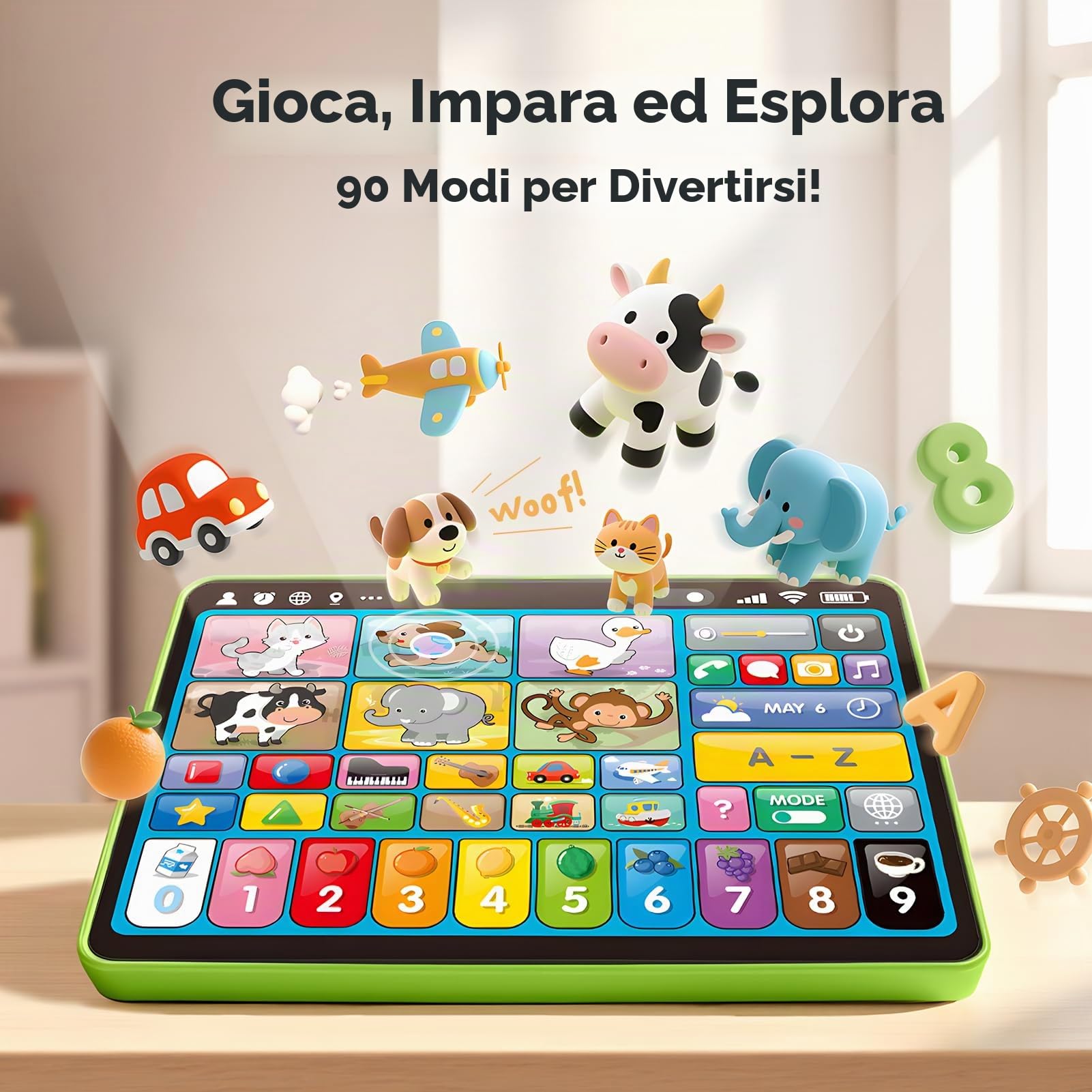 hahaland Pannello Musicale Bambino 1 Anno - Giocattolo Interattivo per Bambini Educativo Elettrico Sviluppo Precoce (EN/FR/ES)