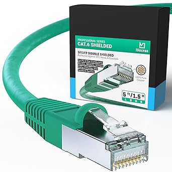 iVoltaa Ethernet Cable CAT6A Cable Dual Shielded (SF/UTP) Professional Series - 10Gigabit/Sec LAN Network/High Speed Internet Cable, 550MHZ 5 feet (1.5 m)