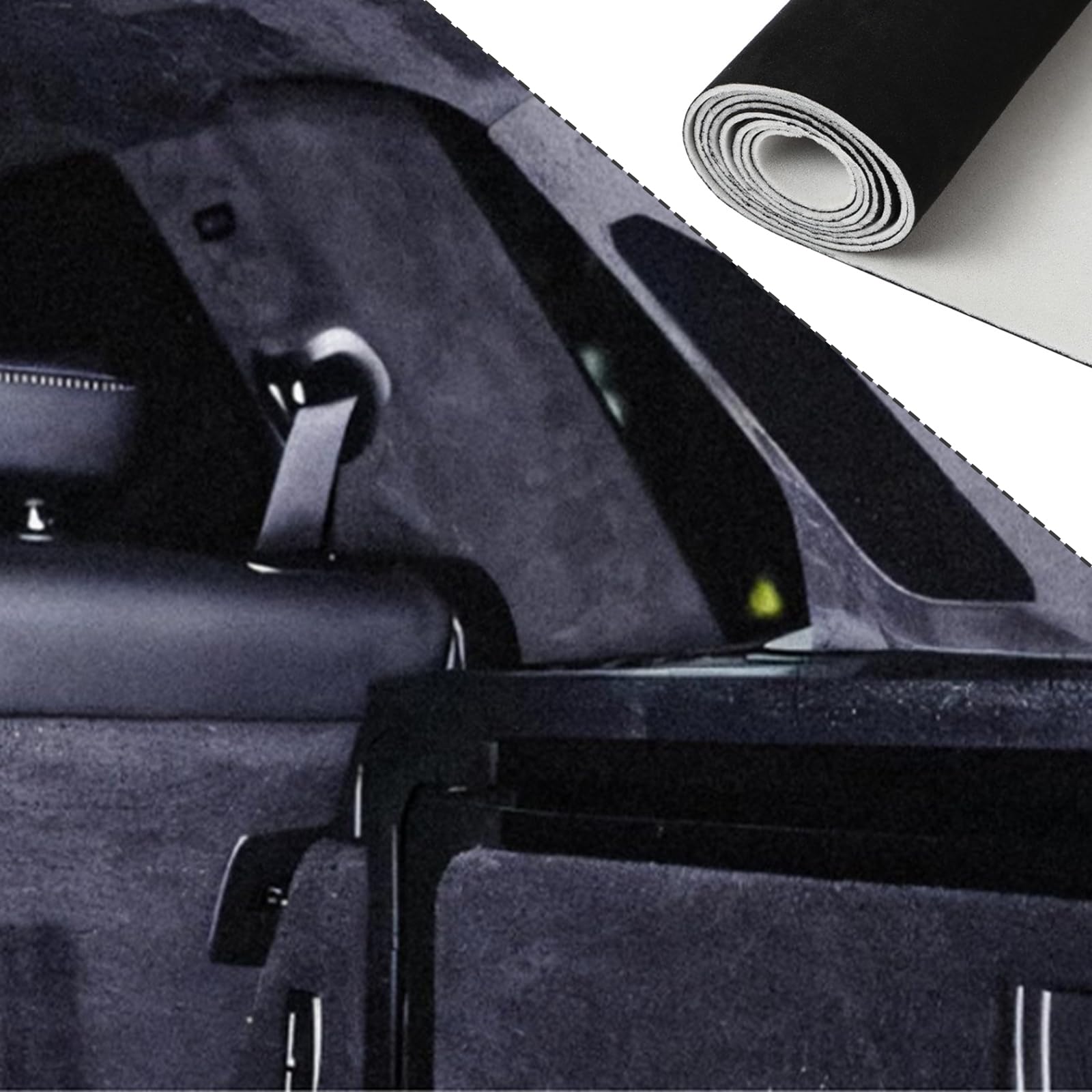 Tela de Microfibra para Cabina,250x150cm Faux Suede Fabric Velour,Tela de Forro de Techo de Automóvil con Respaldo de Espuma de 4mm,para techos de coche/camión/SUV/RV,Reparación de Hogares,DIY
