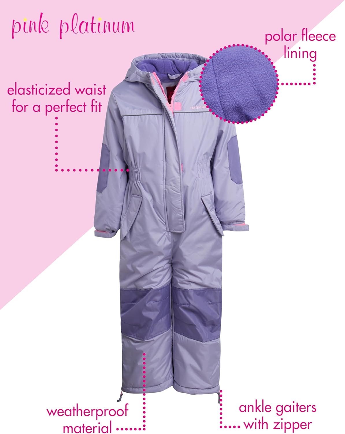 Pink Platinum Girls' Snowmobile Snowsuit - Image 3