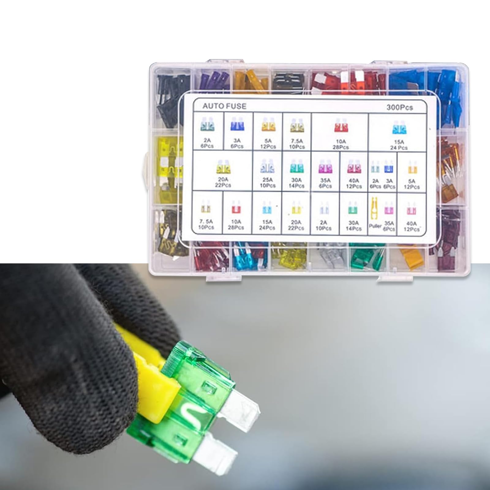 Pack-220 Automotive Blade Fuse Assortment Kit, Vehicle Line Protector, Universal Automobile Replacement Accessories, for Most Cars, Trucks and Vans (Multicolored)