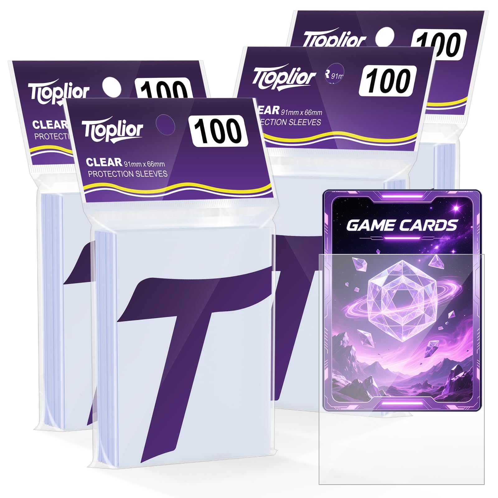 400 Counts Card Sleeves,Soft Penny Sleeves for Trading Cards,Clear Plastic Card Protectors Fit for MTG,TCG,Baseball,Football,Sports,Game Cards