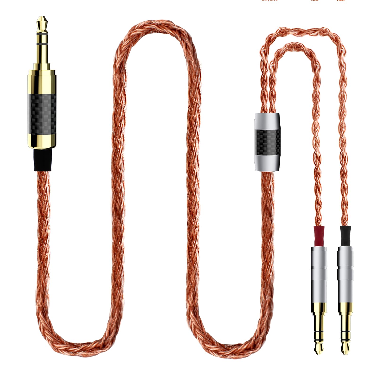 Monosaudio High End - Cable de actualización para auriculares (conector de audio de 3,5 mm, conector de audio de 3,5 mm, aislamiento de PTFE, 1,5 m, cable de repuesto HiFi con 16 núcleos, cable de