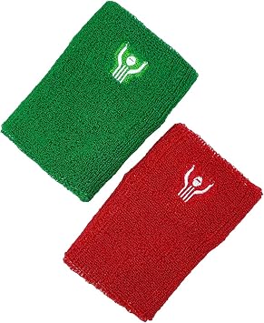 Great Call Athletics | Premium Wrestling Wrist Bands | Professional Red & Green Set | Referee Official Coach | Tournament Dual Meet Folkstyle