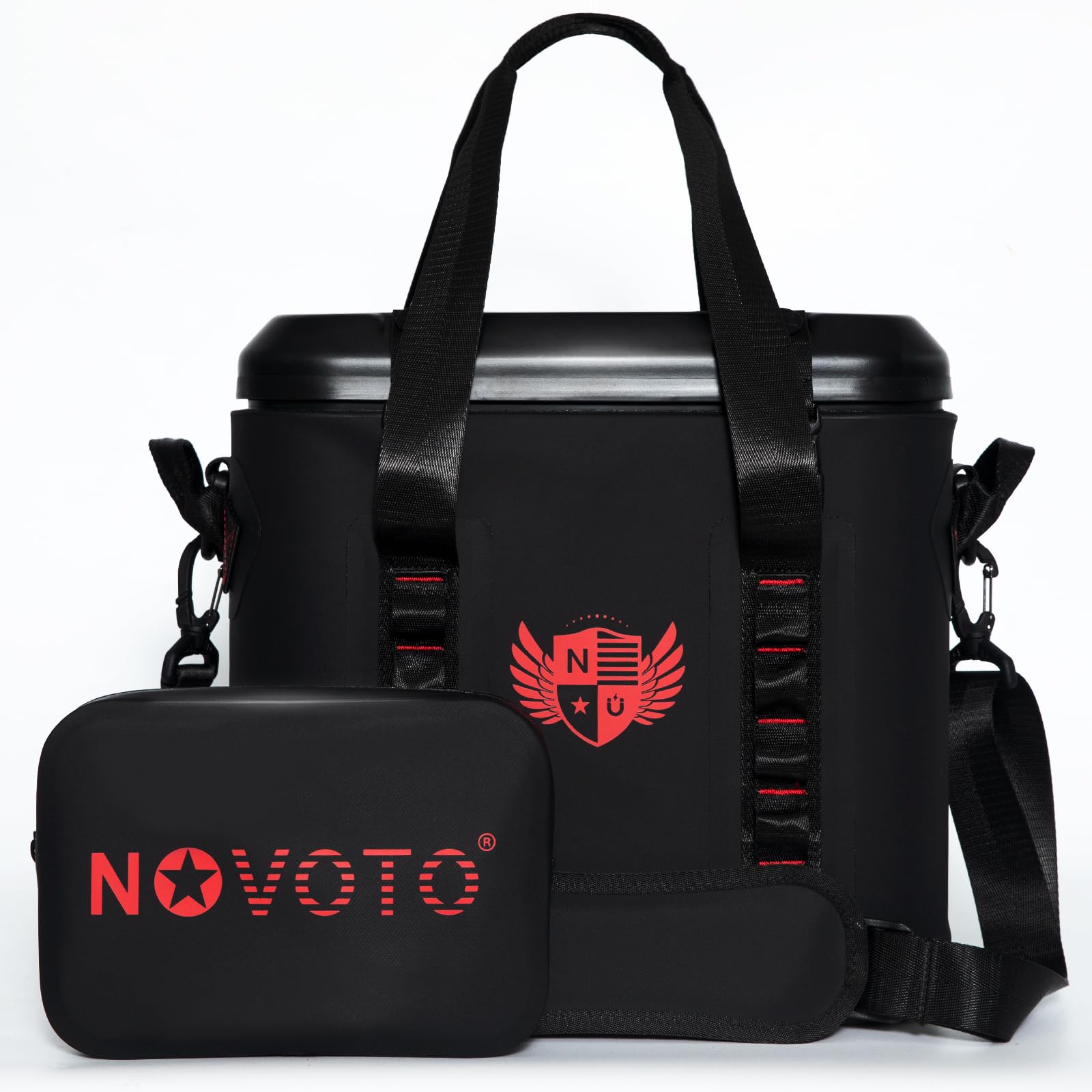 Novoto Magnetic Soft Cooler Bag, 16 Can Insulated Soft Sided Cooler with Dry Bag, Zipperless Quick Access Coolers for Beach, Lunch, Kayak, Camping