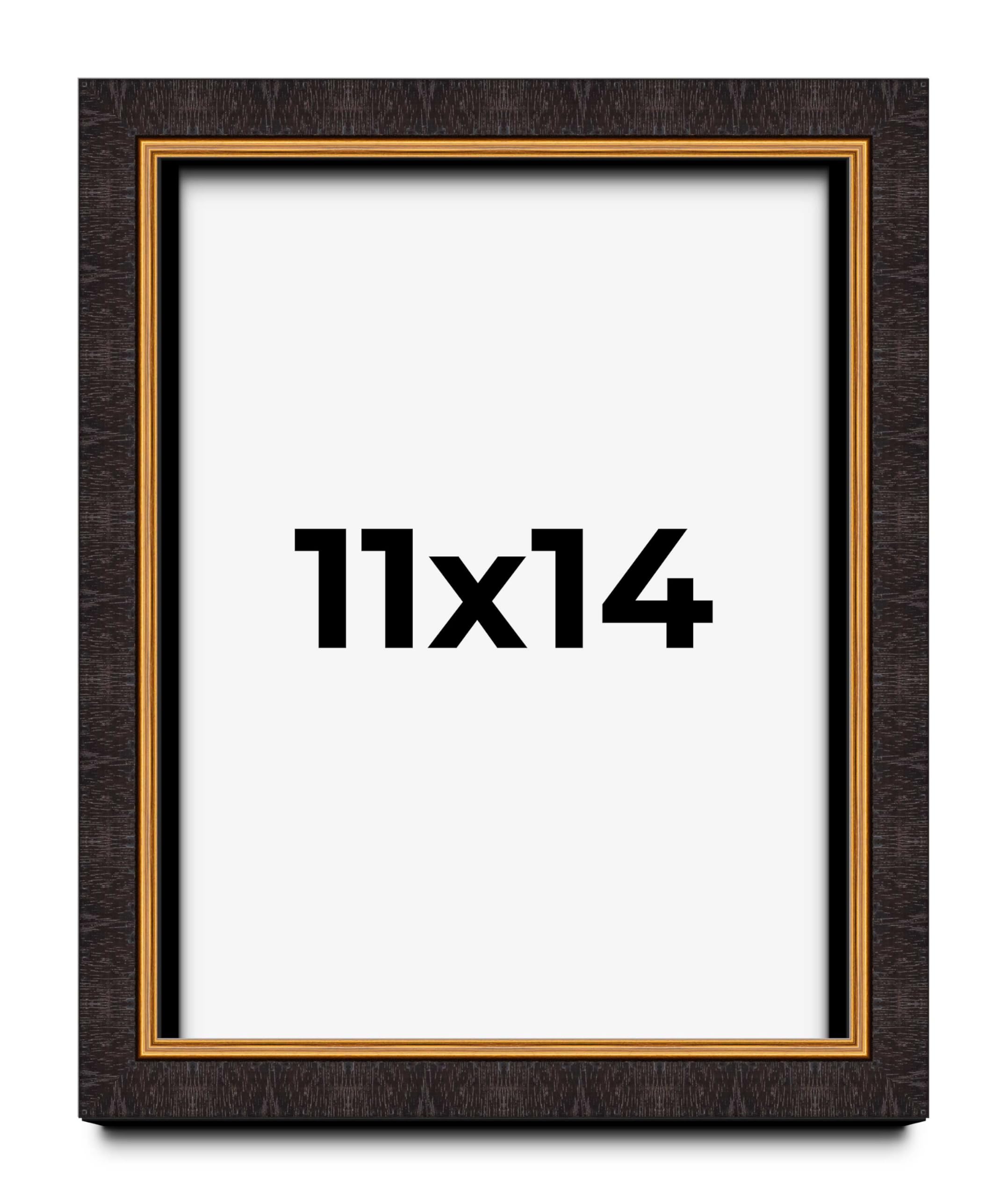 Amazon.com - 11x14 Frame Brown Walnut & Gold Trim Solid Wood Chaps