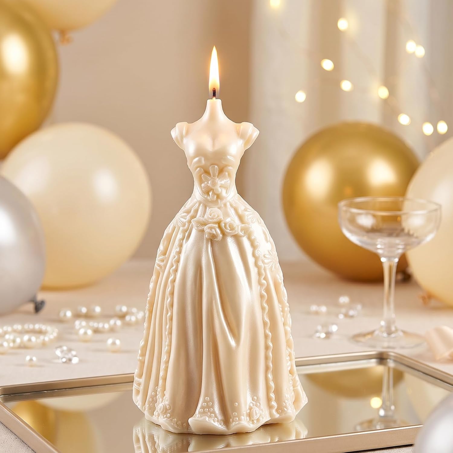 3D Wedding Dress Candle Molds Princess Dress Silicone Candle Molds