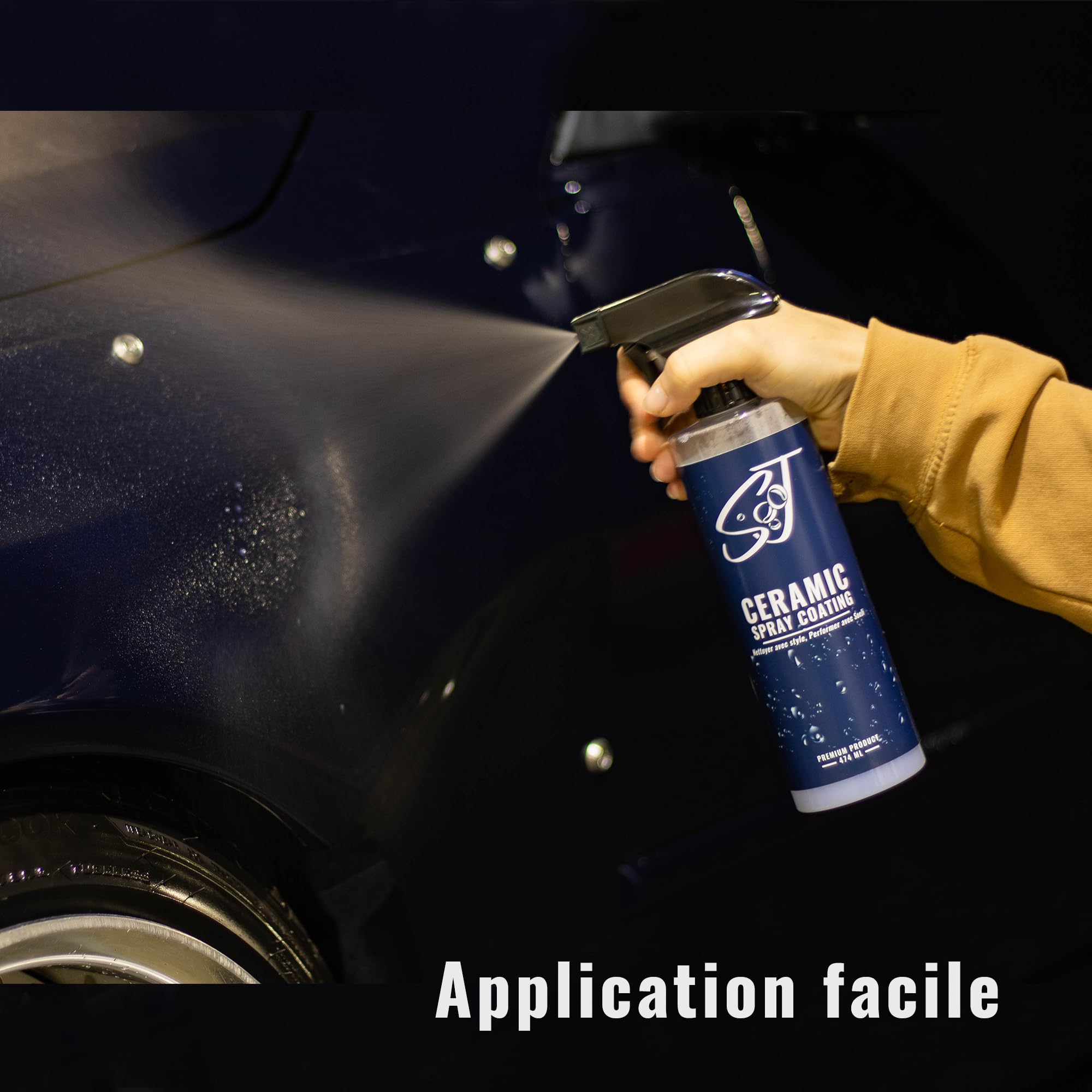 Spray Céramique Voiture + 2 Microfibres – Protection Hydrophobe UV 3 Mois – Brillance Miroir Carrosserie – Revêtement Céramique Auto Facile à Appliquer
