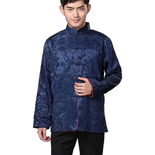 BLINGLAND Chinese Traditional Uniform Top Kungfu Shirt for Men