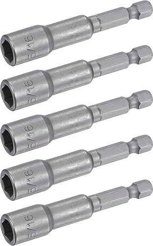 Juego de brocas de tuerca de vástago hexagonal, 14 x 65 x 516 pulgadas, broca hexagonal magnética, tuerca de cambio rápido, adaptador de