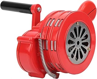 Portable Hand Crank Siren Alarm 120DB Loud Sound, Metal Housing, for Schools, Troops, Disasters