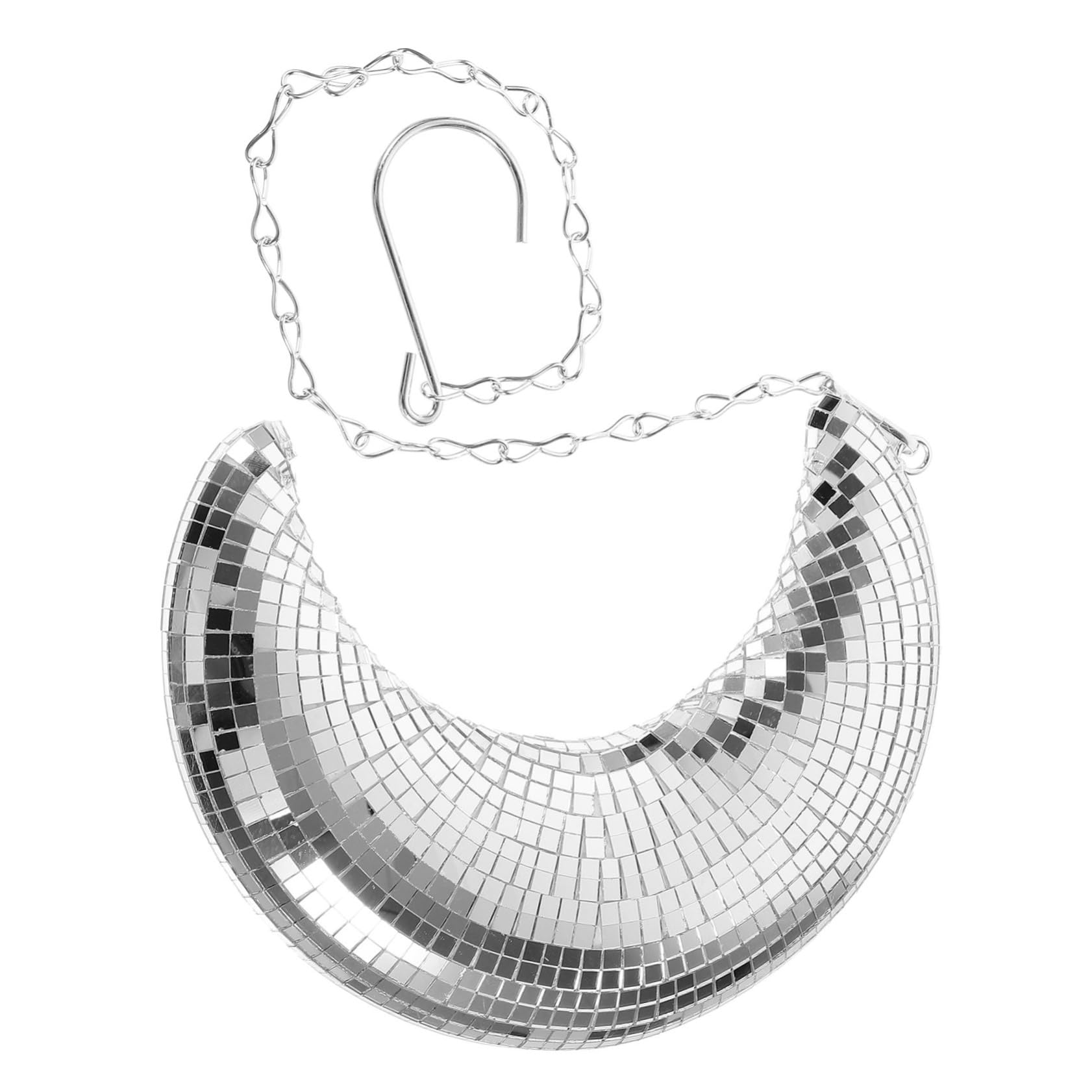 CORHAD Moon Shape Disco Ball Hanging Decoration Glamorous Room Decor for Parties Festivals Weddings Reusable Mirror Finish for Stylish Atmosphere