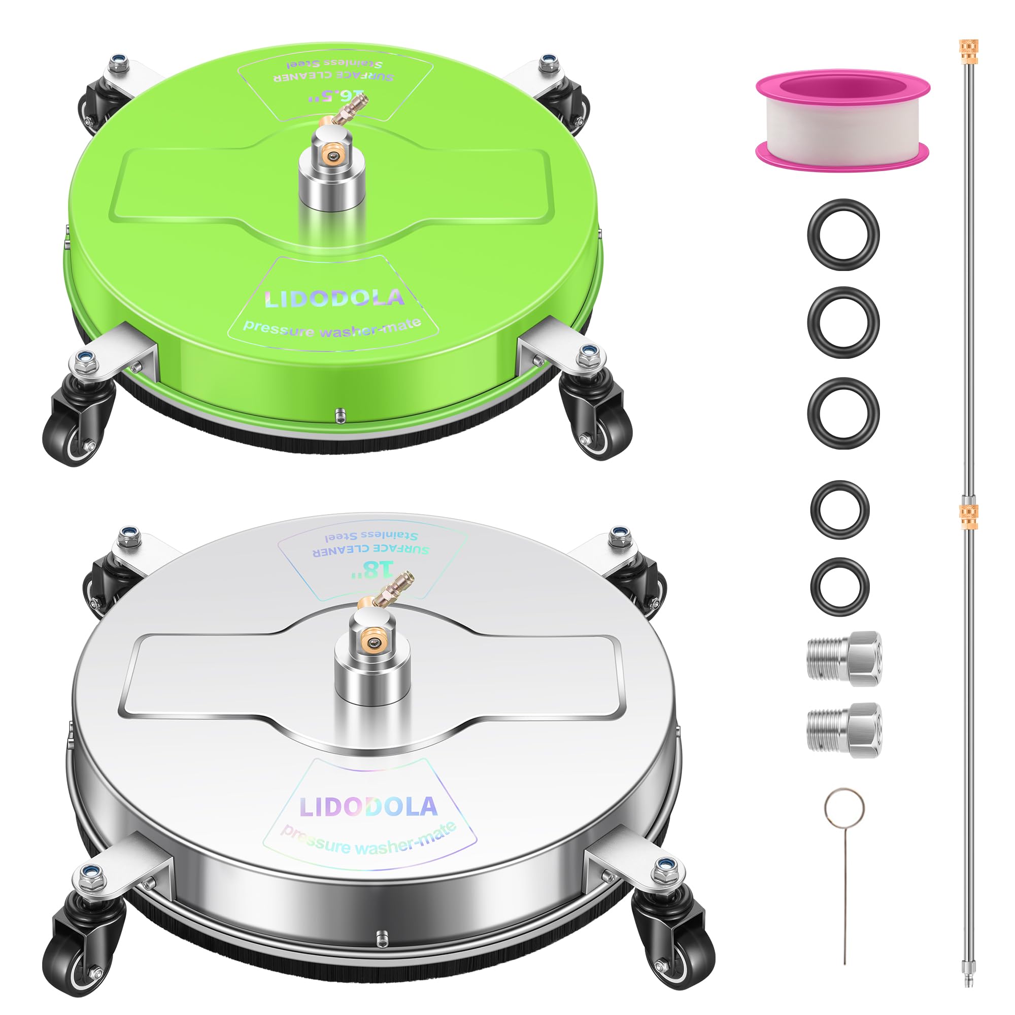 16.5" Pressure Washer Surface Cleaner with 4 Wheels - 18" Pressure Washer Surface Cleaner with 4 Wheels